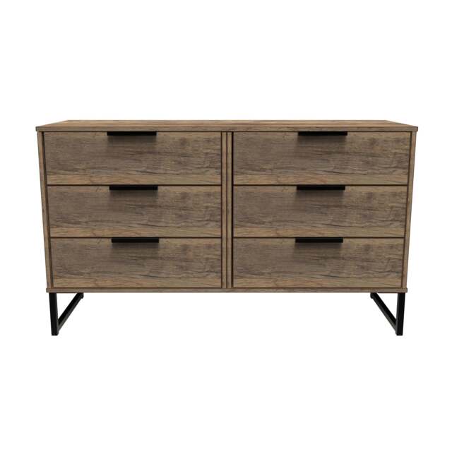 Hong Kong G Large Chest of Drawers Oak 6 Drawers 115cm
