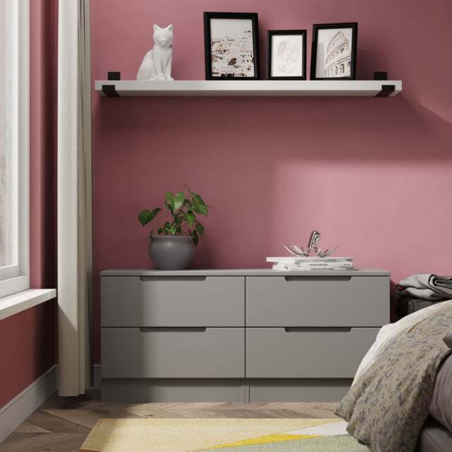 Milan Large Chest of Drawers Grey 4 Drawers 110cm