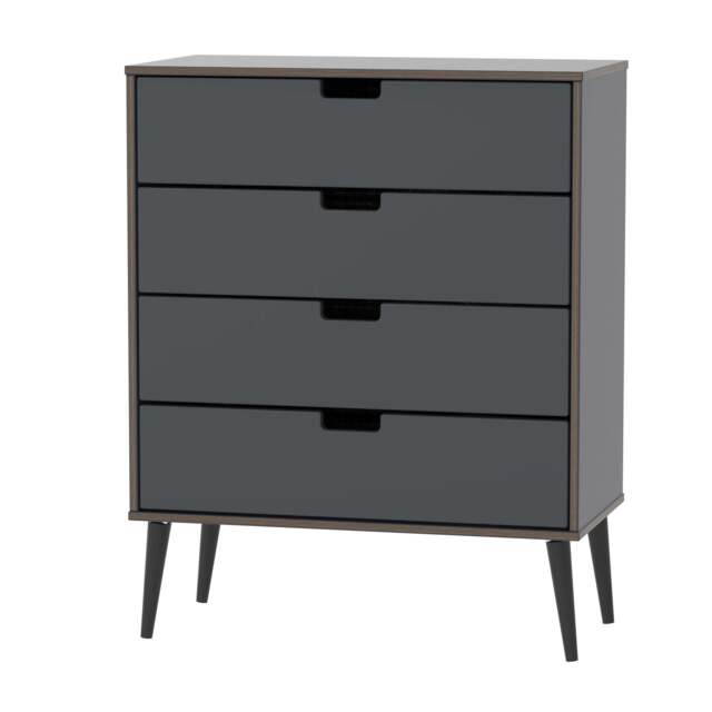 Shanghai B Chest of Drawers Dark Grey 4 Drawers 77cm