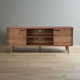 Copenhagen TV Unit Dark Brown 2 Shelves 2 Doors