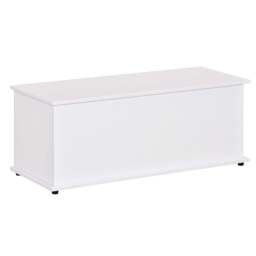 Wooden Storage Box Clothes Toy Chest Bench Seat Ottoman Bedding Blanket Trunk Container with Lid - White