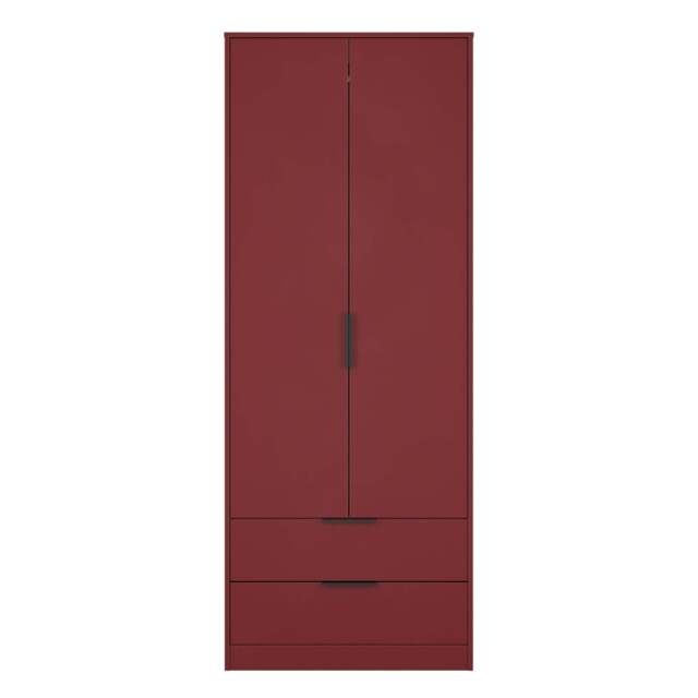 Hong Kong B Tall Wardrobe Red 2 Doors 2 Drawers 197cm