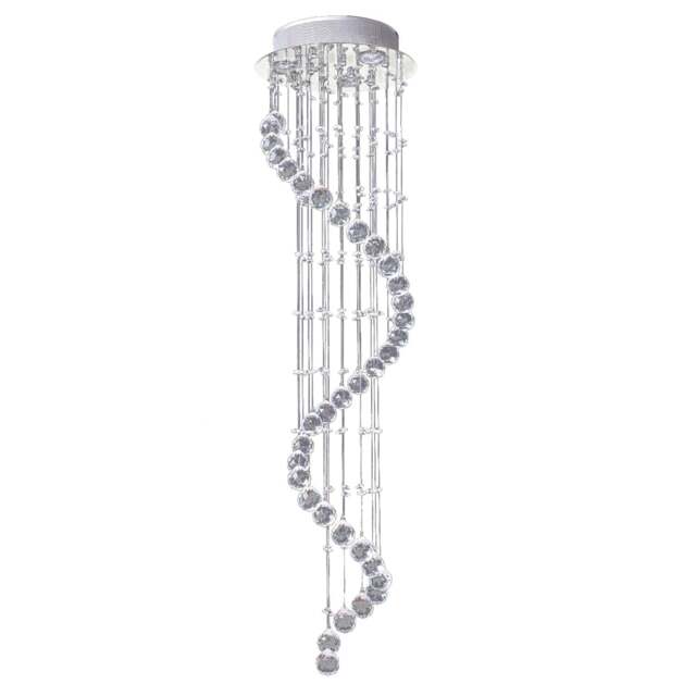 Modern Crystal Chandelier Ceiling Light Pendant Lamp Chrome Finish Glass Droplets New
