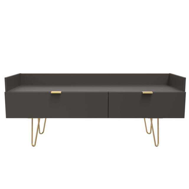 Hong Kong F TV Unit Black 2 Drawers 128cm