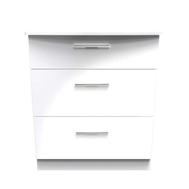 Knightsbridge Chest of Drawers White 3 Drawers 42cm