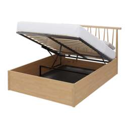 Fusum Small Double Ottoman Bed Oak 5 x 7ft