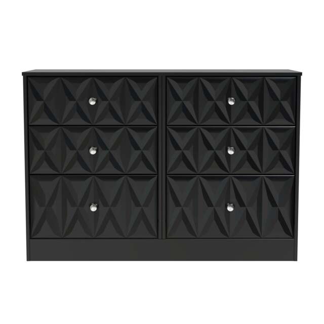 San Jose Large Chest of Drawers Black 6 Drawers 115cm