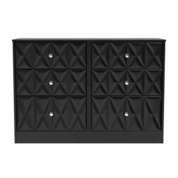 San Jose Large Chest of Drawers Black 6 Drawers 115cm