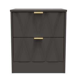 Las Vegas F Bedside Table Dark Grey 2 Drawers 53cm