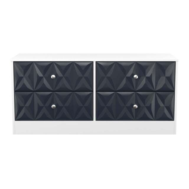 San Jose Large Chest of Drawers Dark Grey & White 4 Drawers 115cm