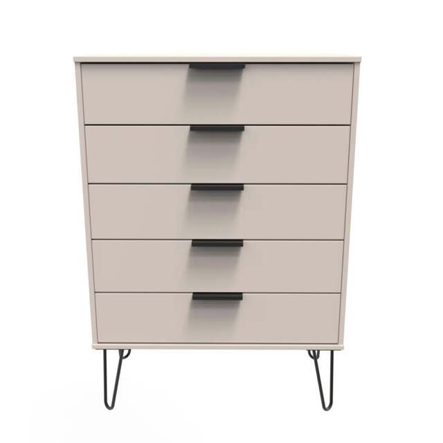 Hong Kong C Tall Chest of Drawers Off-White 5 Drawers 109cm