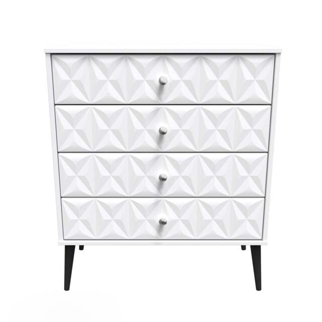 Pixel Chest of Drawers White 4 Drawers 77cm