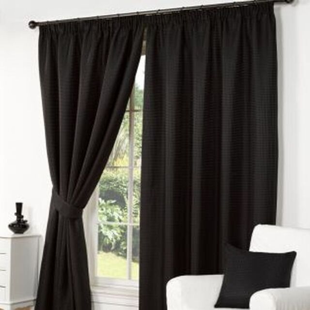 "Hamilton McBride Waffle Curtains (45"" x 72"") - Black"