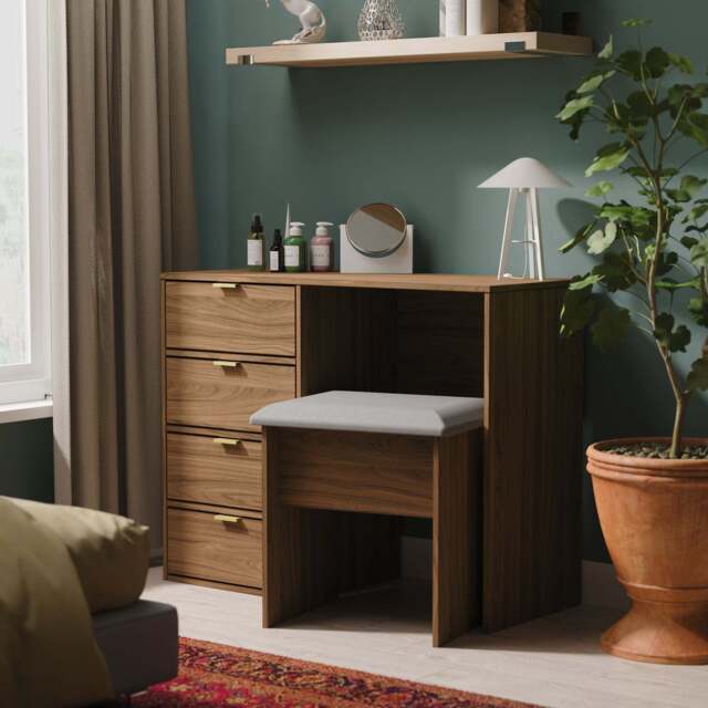 Hong Kong F Desk Oak 4 Drawers 97cm