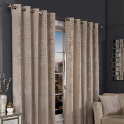 "Hamilton McBride Mink Florence Blackout Eyelet Curtains (46"" x 54"")"