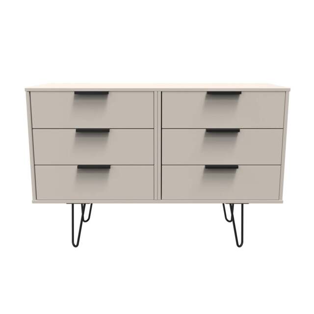 Hong Kong C Large Chest of Drawers Off-White 6 Drawers 115cm