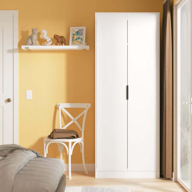 Hong Kong C Tall Wardrobe White 2 Doors 1 Shelf 197cm