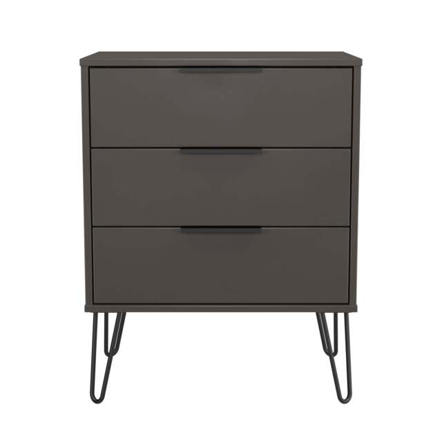 Hong Kong C Chest of Drawers Black 3 Drawers 76cm