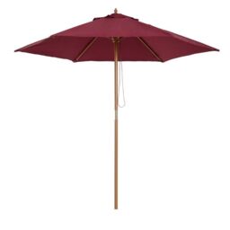 Outsunny 2.5M Wooden Garden Parasol Umbrella-Red Wine