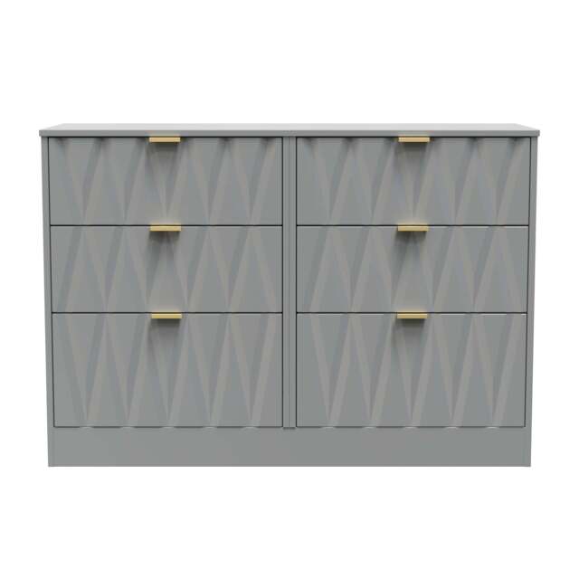 Las Vegas F Large Chest of Drawers Grey 6 Drawers 115cm