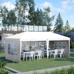 Outsunny 3 x 6M Half-Open Garden Gazebo