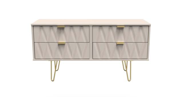 Diamond Large Chest of Drawers Off-White 4 Drawers 115cm