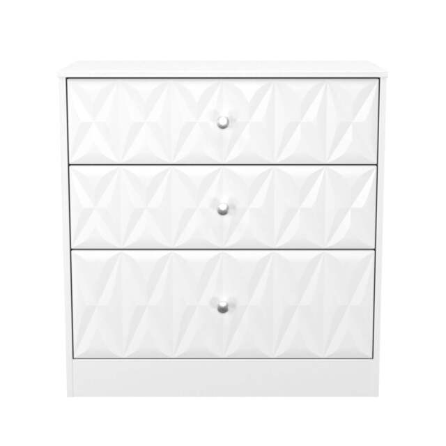 San Jose Chest of Drawers White 3 Drawers 77cm