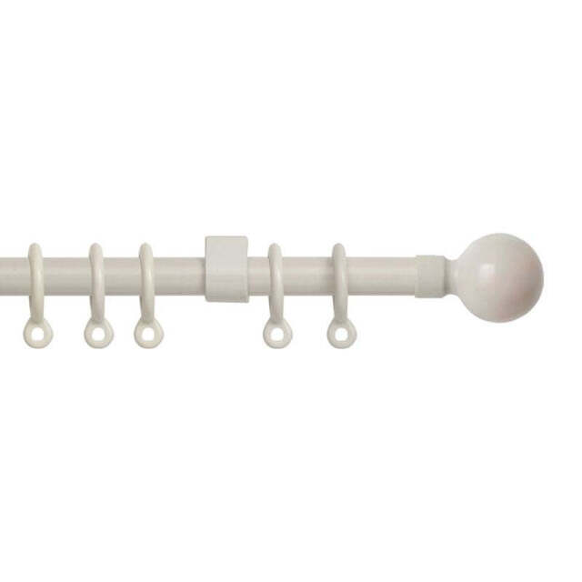 Simply 120-210cm Extendable Curtain Pole Set Ball Finial Cream - 13-16mm