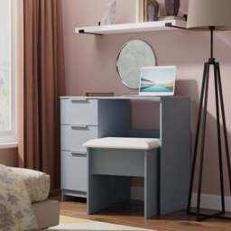 Plymouth Desk Light Blue 3 Drawers 90cm