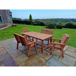 Swedish Redwood Garden Furniture Set by Croft - 4 Seats