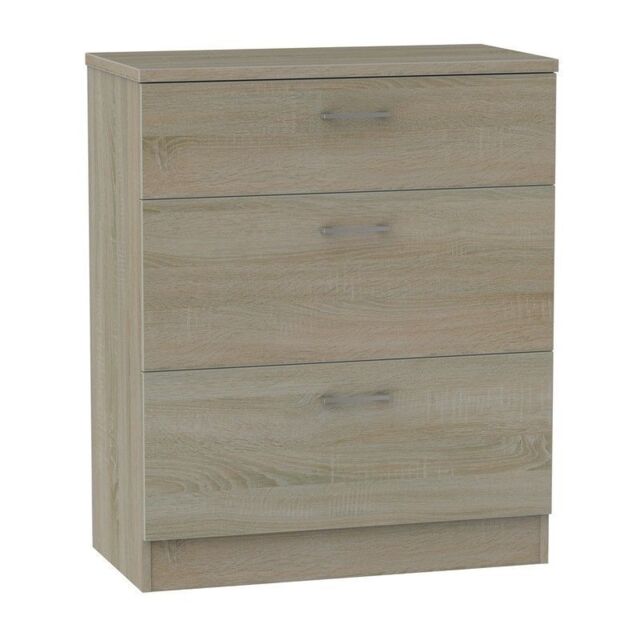 Elmsett Chest of Drawers Brown 3 Drawers