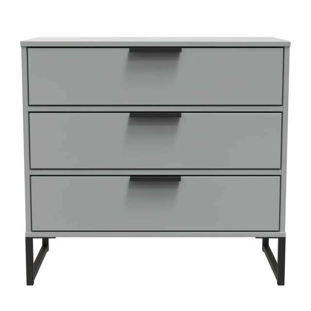 Diego G Chest of Drawers Grey 3 Drawers 76cm