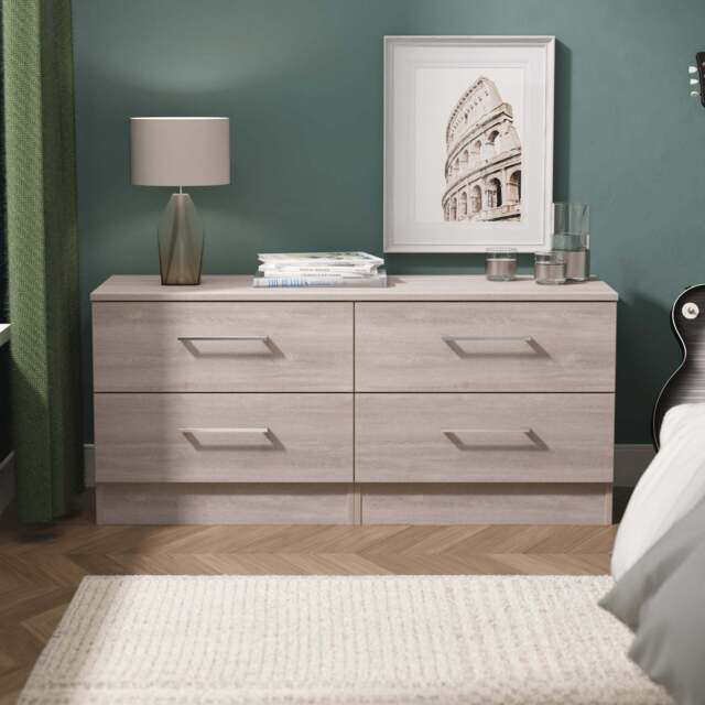 Worcester Large Chest of Drawers Light Grey 4 Drawers 110cm