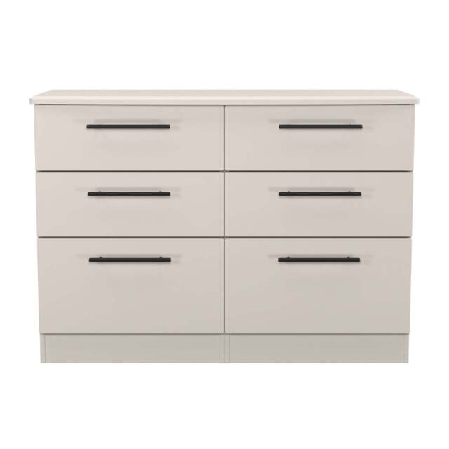 Beverley Large Chest of Drawers Off-White 6 Drawers 112cm