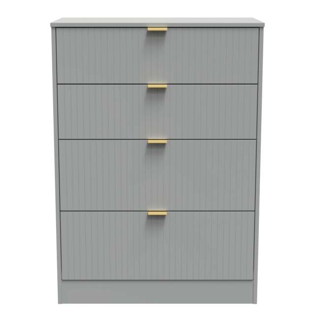 Nashville F Tall Chest of Drawers Grey 4 Drawers 77cm