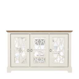 Honition Large Sideboard Ivory 3 Doors 4 Shelves