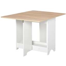 Foldable Dining Table Drop-Leaf Folding Desk Side Console with Storage Shelf for Kitchen