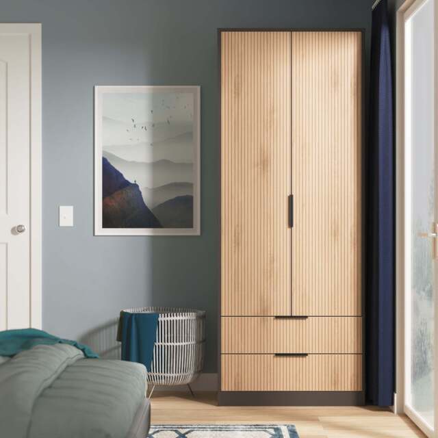 Hong Kong B Tall Wardrobe Not Applicable 2 Doors 2 Drawers 197cm
