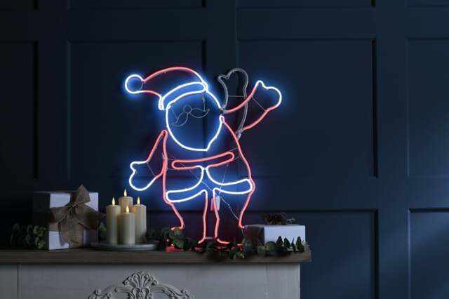 Christmas x 61cm Neon Flex Waving Santa - 61cm