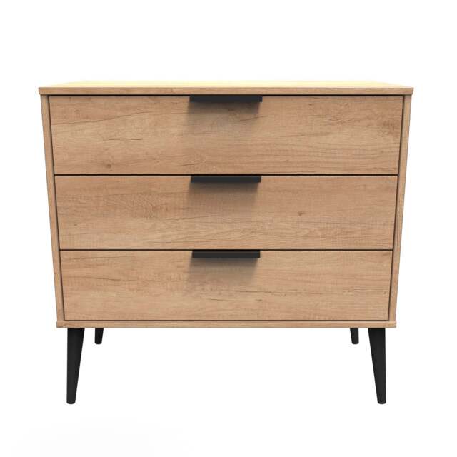 Hong Kong B Chest of Drawers Oak 3 Drawers 77cm