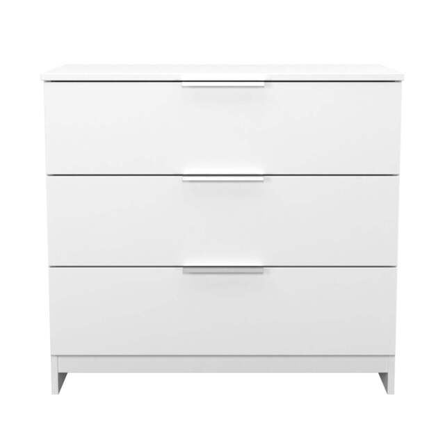 Plymouth Chest of Drawers White 3 Drawers 74cm