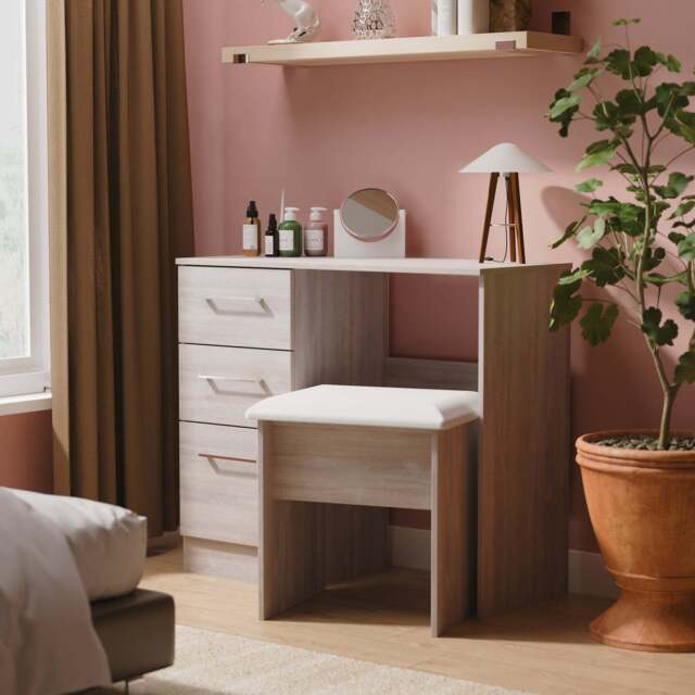 Worcester Desk Light Grey 3 Drawers 90cm