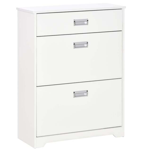 Tipping Shoe Cabinet Hall Organizer with Flip Drawers for Entry Porch 16 Pairs