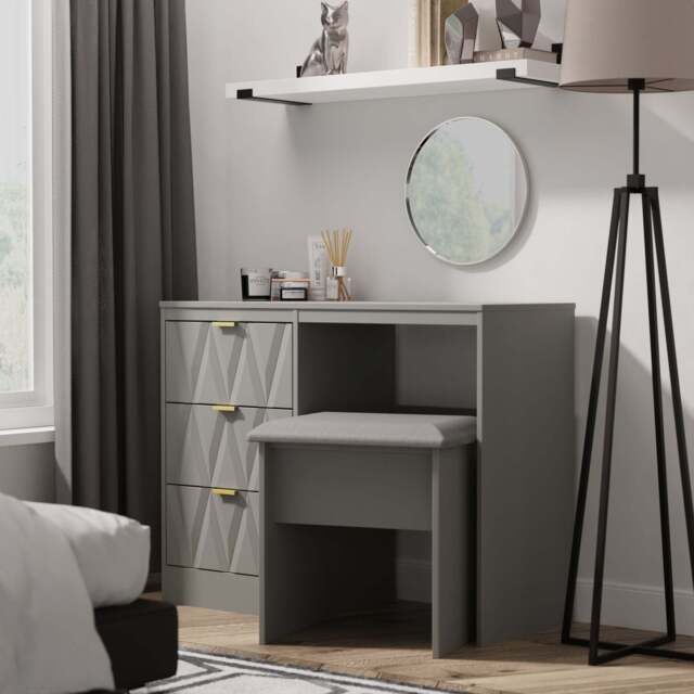 Las Vegas F Desk Grey 3 Drawers 97cm