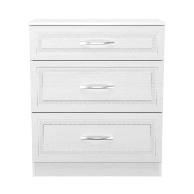 Dorset Chest of Drawers White 3 Drawers 89cm