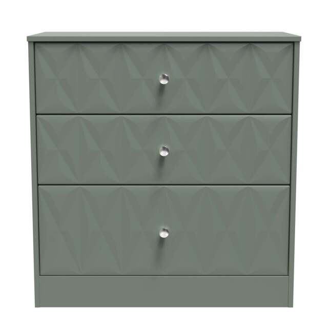 San Jose Chest of Drawers Green 3 Drawers 77cm