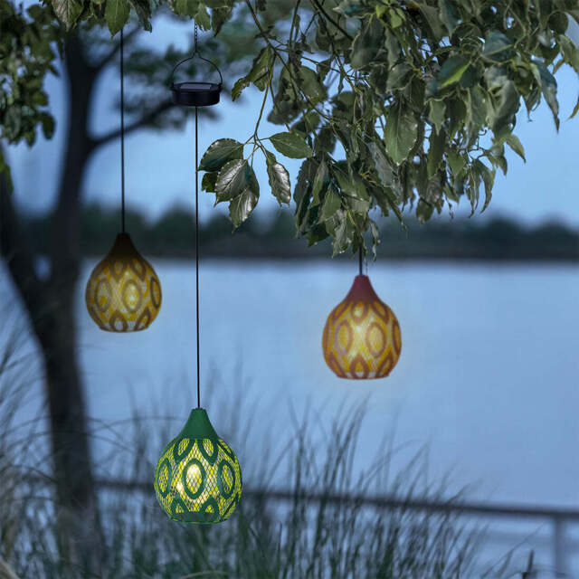 Mesh Solar Garden Lantern 5 Warm White LED - 18cm by Bright Garden
