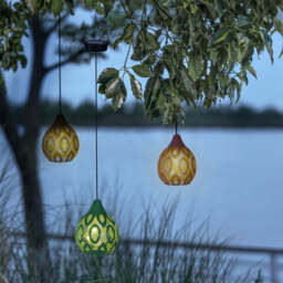 Mesh Solar Garden Lantern 5 Warm White LED - 18cm by Bright Garden