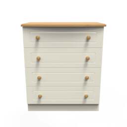 Warwick Chest of Drawers Cream & Oak 4 Drawers 77cm