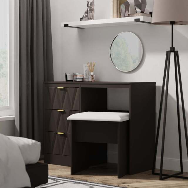Las Vegas F Desk Dark Grey 3 Drawers 97cm